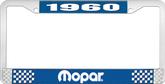 1960 Mopar License Plate Frame - Blue and Chrome with White Lettering