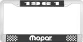 1961 Mopar License Plate Frame - Black and Chrome with White Lettering