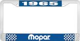 1965 Mopar License Plate Frame - Blue and Chrome with White Lettering