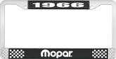 1966 Mopar License Plate Frame - Black and Chrome with White Lettering