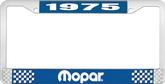 1975 Mopar License Plate Frame - Blue and Chrome with White Lettering