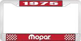 1975 Mopar License Plate Frame - Red and Chrome with White Lettering