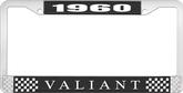 1960 Plymouth Valiant; License Plate Frame; Black And Chrome With White Lettering