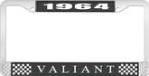 1964 Plymouth Valiant; License Plate Frame; Black And Chrome With White Lettering