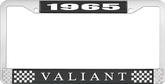 1965 Plymouth Valiant; License Plate Frame; Black And Chrome With White Lettering