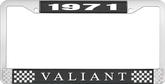 1971 Plymouth Valiant; License Plate Frame; Black And Chrome With White Lettering