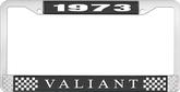 1973 Plymouth Valiant; License Plate Frame; Black And Chrome With White Lettering