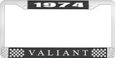 1974 Plymouth Valiant; License Plate Frame; Black And Chrome With White Lettering