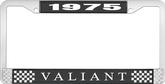 1975 Plymouth Valiant; License Plate Frame; Black And Chrome With White Lettering