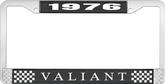 1976 Plymouth Valiant; License Plate Frame; Black And Chrome With White Lettering