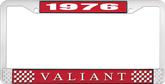 1976 Plymouth Valiant; License Plate Frame; Red And Chrome With White Lettering