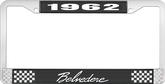 1962 Plymouth Belvedere; License Plate Frame; Black And Chrome With White Lettering