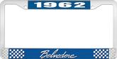 1962 Plymouth Belvedere; License Plate Frame; Blue And Chrome With White Lettering
