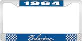 1964 Plymouth Belvedere; License Plate Frame; Blue And Chrome With White Lettering