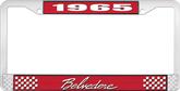 1965 Plymouth Belvedere; License Plate Frame; Red And Chrome With White Lettering