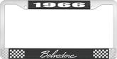 1966 Plymouth Belvedere; License Plate Frame; Black And Chrome With White Lettering