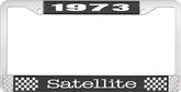 1973 Plymouth Satellite; License Plate Frame; Black And Chrome With White Lettering