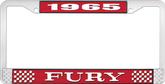 1965 Fury License Plate Frame - Red and Chrome with White Lettering