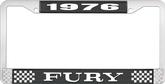 1976 Fury License Plate Frame - Black and Chrome with White Lettering