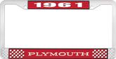 1961 Plymouth License Plate Frame - Red