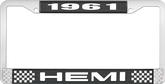 1961 Hemi License Plate Frame and Chrome with White Lettering 
