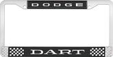 Dodge Dart; License Plate Frame; Black And Chrome With White Lettering