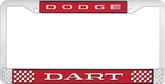 Dodge Dart; License Plate Frame; Red And Chrome With White Lettering
