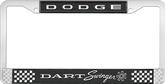 Dodge Dart Swinger; License Plate Frame; Black And Chrome With White Lettering