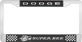 Dodge Super Bee; License Plate Frame; Black And Chrome With White Lettering