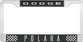 Dodge Polara; License Plate Frame; Black And Chrome With White Lettering