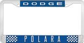 Dodge Polara; License Plate Frame; Blue And Chrome With White Lettering