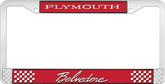 Plymouth Belvedere; License Plate Frame; Red And Chrome With White Lettering