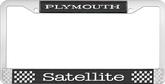 Plymouth Satellite; License Plate Frame; Black And Chrome With White Lettering