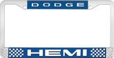 Dodge Hemi License Plate Frame - Blue