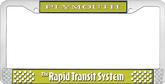 Curious Yellow Plymouth Rapid Transit System License Plate Frame