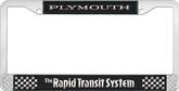 Black/Silver Plymouth Rapid Transit System License Plate Frame