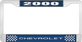 2000 Chevrolet Style # 1 Blue and Chrome License Plate Frame with White Lettering