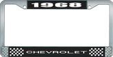 1968 Chevrolet Style #1 Black and Chrome License Plate Frame with White Lettering