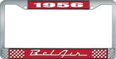 1956 Bel Air Red and Chrome License Plate Frame with White Lettering