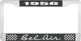 1956 Bel Air Black and Chrome License Plate Frame with White Lettering