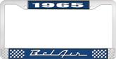 1965 Bel Air Blue and Chrome License Plate Frame with White Lettering
