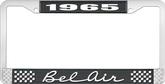 1965 Bel Air Black And Chrome License Plate Frame With White Lettering