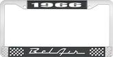 1966 Bel Air Black and Chrome License Plate Frame with White Lettering