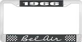 1966 Bel Air Black and Chrome License Plate Frame with White Lettering