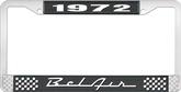 1972 Bel Air Black and Chrome License Plate Frame with White Lettering
