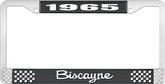 1965 Biscayne; License Plate Frame; Style #2; Black And Chrome With White Lettering