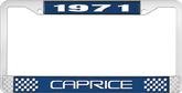 1971 Caprice Style #2 Black and Chrome License Plate Frame with White Lettering