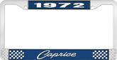 1972 Caprice Style #1 Black and Chrome License Plate Frame with White Lettering