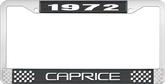 1972 Caprice Style #2 Black and Chrome License Plate Frame with White Lettering