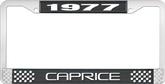 1977 Caprice Style #2 Black and Chrome License Plate Frame with White Lettering